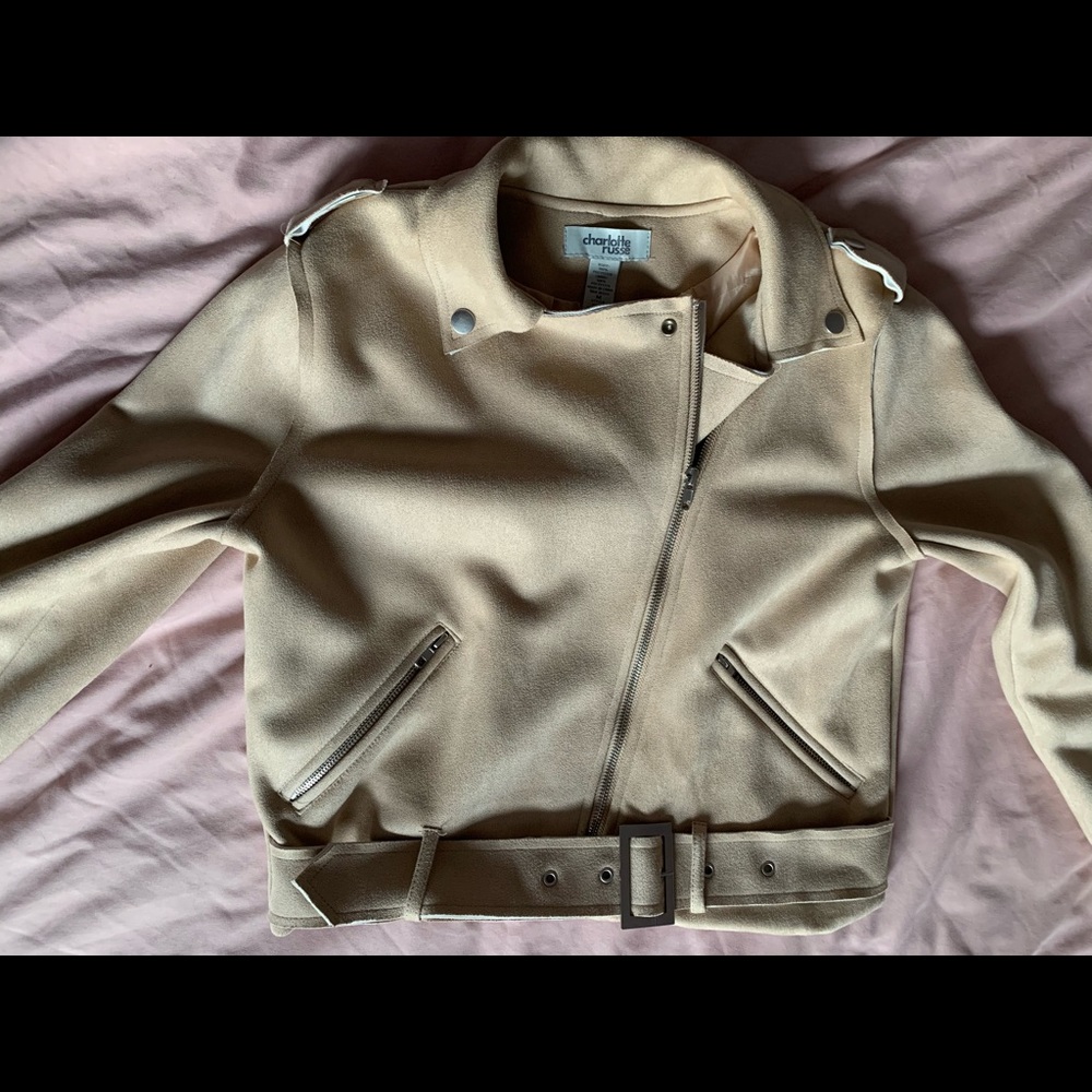 Faux suede going out jacket from Charlotte Russe